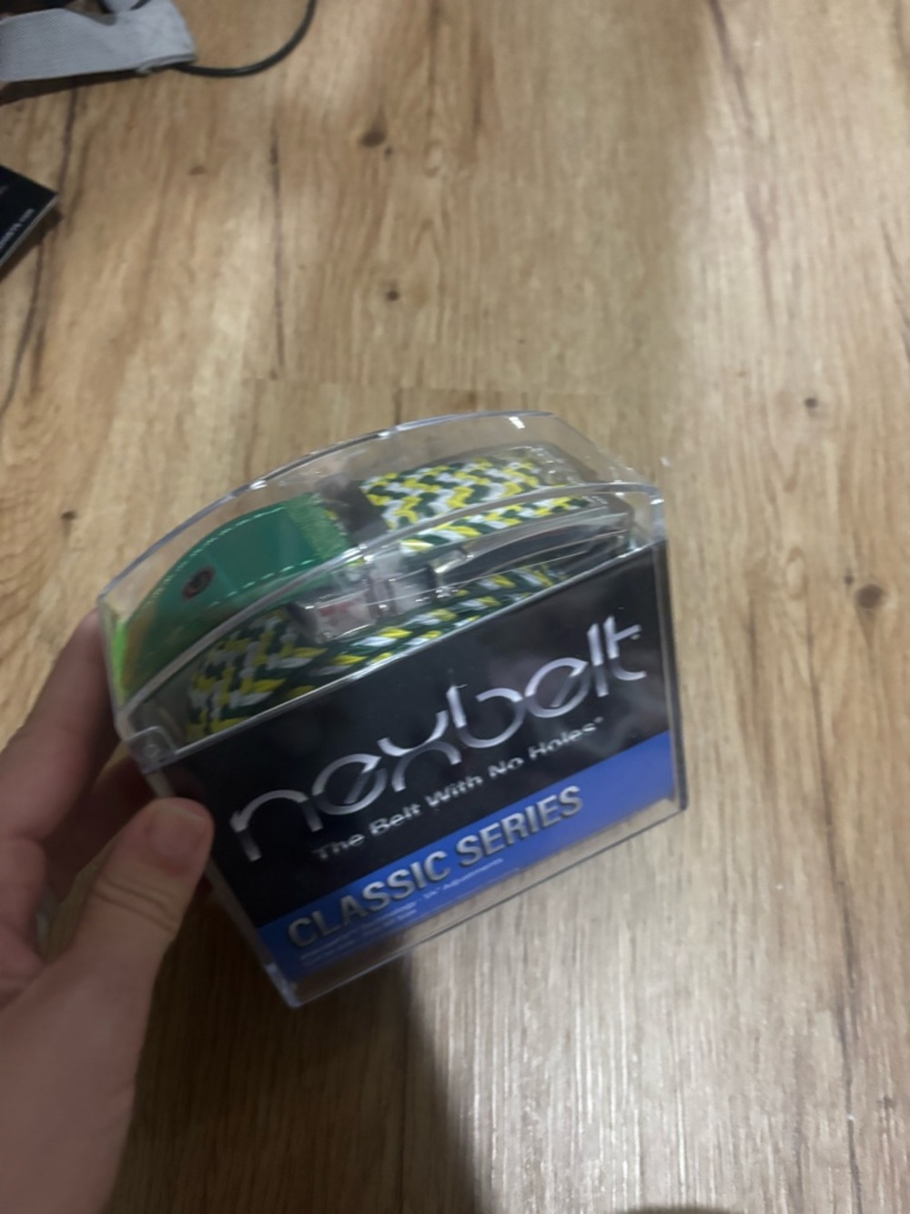 Nextbelt Classic Series No-Hole Green Patterned Men's Belt